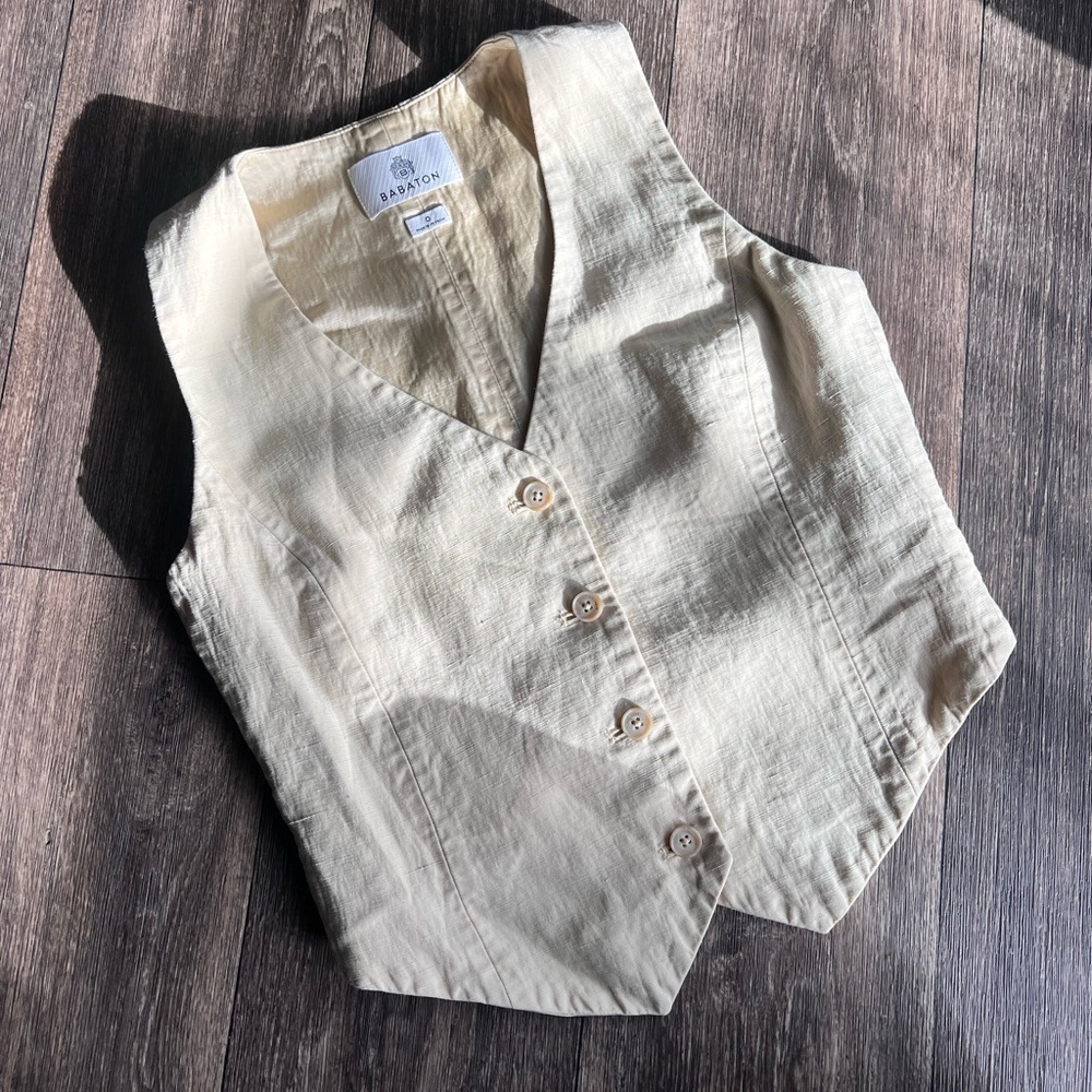 Aritzia Babaton Deniro Linen Vest